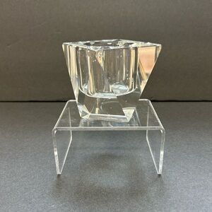 Oleg Cassini Crystal Candle Holder/signed